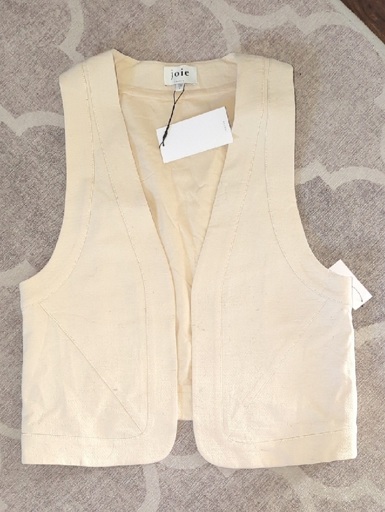 Joie Jackets & Blazers - Joie Cream Textured Open-Front Vest
